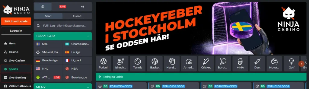 Ninja betting Ninja Betting och Live betting